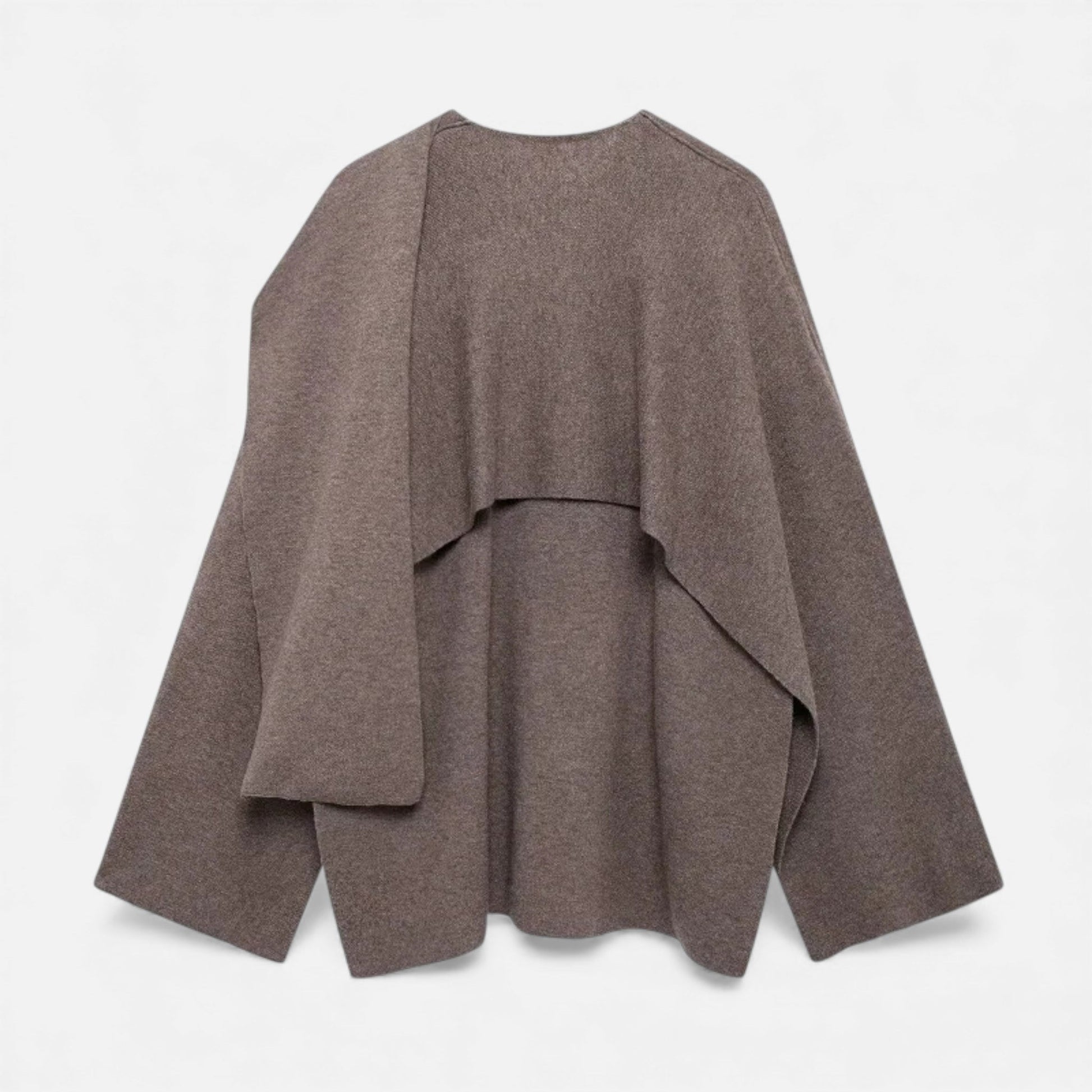 Women’s Elegant Wool-Feel Poncho Cardigan - Sofia Maris
