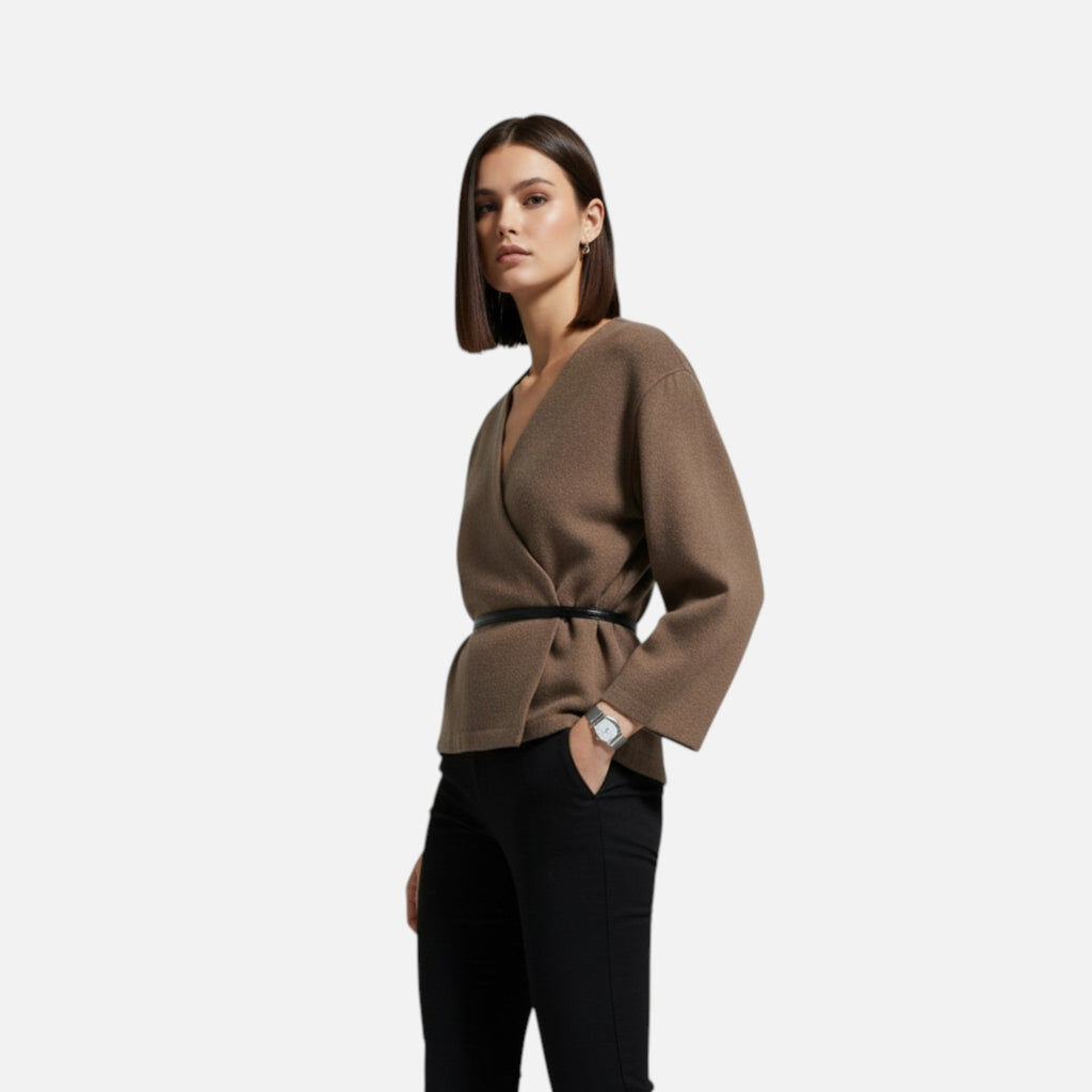 Women's Elegant Wrap Sweater - Sofia Maris